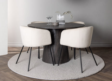 Venture Home Berit & Lanzo Matstolar Beige + Runda Matbord ⌀120 Mocca