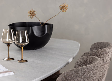 Venture Home Modesto & Grönvik Matstolar 2-pack Brun + Ovala Matbord 180 x 90 Ljusgrå