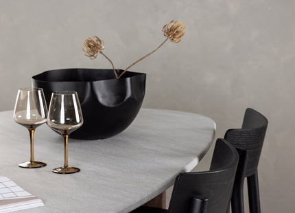 Venture Home Montros & Grönvik Matstolar 2-pack Svart + Ovala Matbord 180 x 90 Ljusgrå