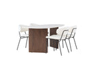Venture Home Chico & Grönvik Matstolar 2-pack Vit + Ovala Matbord 180 x 90 Ljusgrå