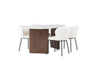 Venture Home Grönvik & Edina Ovala Matbord 180 x 90 Ljusgrå + Matstolar 2-pack Vit