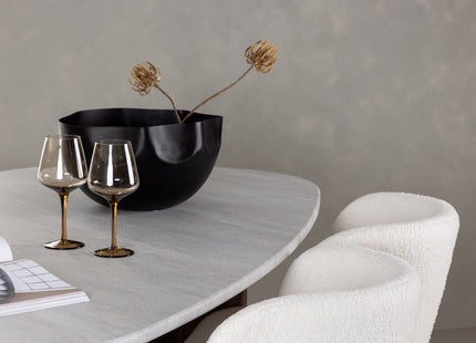 Venture Home Grönvik & Edina Ovala Matbord 180 x 90 Ljusgrå + Matstolar 2-pack Vit