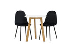 Venture Home Polar & Leonora Matstolar 2-pack Svart + Runda Matbord ⌀65 Vit