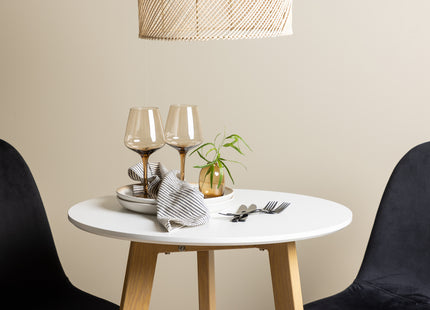 Venture Home Polar & Leonora Matstolar 2-pack Svart + Runda Matbord ⌀65 Vit