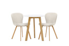 Venture Home Leonora & Lilja Runda Matbord ⌀65 Vit + Matstolar 2-pack Beige