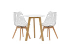 Venture Home Edvin & Leonora Matstolar 2-pack Nature + Runda Matbord ⌀65 Vit