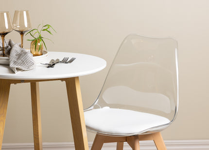 Venture Home Edvin & Leonora Matstolar 2-pack Nature + Runda Matbord ⌀65 Vit