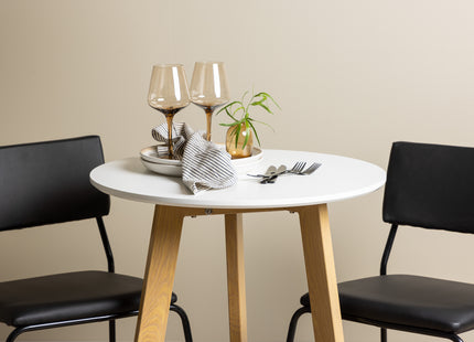 Venture Home Kenth & Leonora Matstolar 2-pack Svart + Runda Matbord ⌀65 Vit