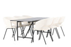 Venture Home Day & Astrid Matstolar 2-pack Offwhite + Rektangulära Matbord 200 x 90 Svart
