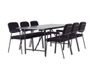 Venture Home Astrid & Yesterday Rektangulära Matbord 200 x 90 Svart + Matstolar 2-pack Svart