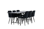 Venture Home Astrid & Night Rektangulära Matbord 200 x 90 Svart + Matstolar 2-pack Svart