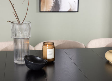 Venture Home Modesto & Astrid Matstolar 2-pack Beige + Rektangulära Matbord 200 x 90 Svart