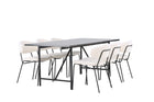 Venture Home Chico & Astrid Matstolar 2-pack Vit + Rektangulära Matbord 200 x 90 Svart