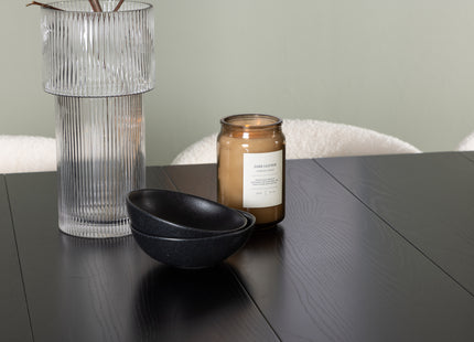 Venture Home Chico & Astrid Matstolar 2-pack Vit + Rektangulära Matbord 200 x 90 Svart