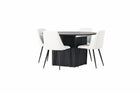 Venture Home Night & Matilda Matstolar 2-pack Vit + Runda Matbord ⌀130 Svart
