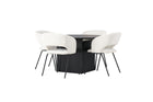Venture Home Day & Matilda Matstolar 2-pack Offwhite + Runda Matbord ⌀130 Svart