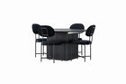 Venture Home Stella & Matilda Matstolar 2-pack Svart + Runda Matbord ⌀130 Svart