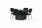 Venture Home Yesterday & Matilda Matstolar 2-pack Svart + Runda Matbord ⌀130 Svart