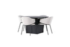 Venture Home Evelina & Matilda Matstolar 2-pack Grå + Runda Matbord ⌀130 Svart