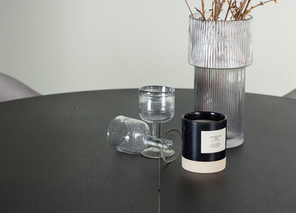 Venture Home Evelina & Matilda Matstolar 2-pack Grå + Runda Matbord ⌀130 Svart