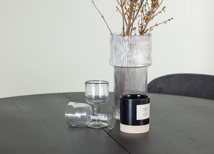 Venture Home Lilja & Matilda Matstolar 2-pack Grå + Runda Matbord ⌀130 Svart