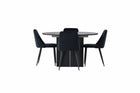 Venture Home Night & Matilda Matstolar 2-pack Svart + Runda Matbord ⌀130 Svart