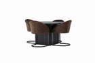 Venture Home Evening & Matilda Matstolar 2-pack Mörkbrun + Runda Matbord ⌀130 Svart