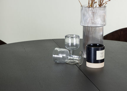 Venture Home Evening & Matilda Matstolar 2-pack Mörkbrun + Runda Matbord ⌀130 Svart