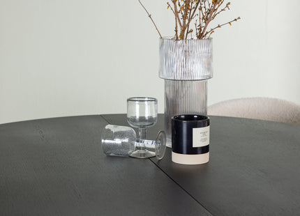 Venture Home Chico & Matilda Matstolar 2-pack Vit + Runda Matbord ⌀130 Svart