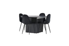 Venture Home Polar & Matilda Matstolar 2-pack Svart + Runda Matbord ⌀130 Svart