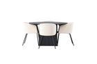 Venture Home Berit & Matilda Matstolar Beige + Runda Matbord ⌀130 Svart