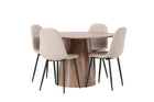 Venture Home Lanzo & Polar Runda Matbord ⌀120 Nature + Matstolar 2-pack Beige