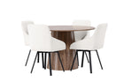 Venture Home Lanzo & Rosie Runda Matbord ⌀120 Nature + Matstolar 2-pack Beige