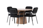 Venture Home Lanzo & Yesterday Runda Matbord ⌀120 Nature + Matstolar 2-pack Svart