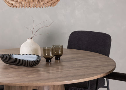 Venture Home Lanzo & Yesterday Runda Matbord ⌀120 Nature + Matstolar 2-pack Svart