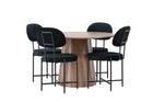 Venture Home Stella & Lanzo Matstolar 2-pack Svart + Runda Matbord ⌀120 Nature
