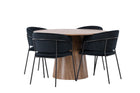 Venture Home Lanzo & Selma Runda Matbord ⌀120 Nature + Matstolar 2-pack Svart