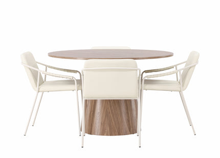 Venture Home Tvist & Lanzo Matstolar 2-pack Beige + Runda Matbord ⌀120 Nature