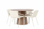 Venture Home Tvist & Lanzo Matstolar 2-pack Beige + Runda Matbord ⌀120 Nature
