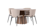 Venture Home Modesto & Lanzo Matstolar 2-pack Beige + Runda Matbord ⌀120 Nature