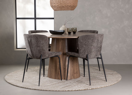 Venture Home Modesto & Lanzo Matstolar 2-pack Brun + Runda Matbord ⌀120 Nature