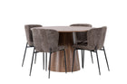 Venture Home Modesto & Lanzo Matstolar 2-pack Brun + Runda Matbord ⌀120 Nature