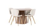 Venture Home Lanzo & Lilja Runda Matbord ⌀120 Nature + Matstolar 2-pack Beige