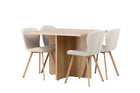 Venture Home Leo & Lilja Rektangulära Matbord 100 x 100 Nature + Matstolar 2-pack Beige