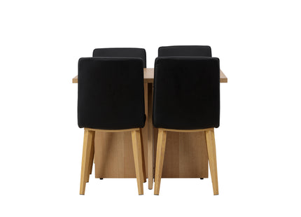 Venture Home Leo & Today Rektangulära Matbord 100 x 100 Nature + Matstolar 2-pack Svart