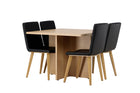 Venture Home Leo & Today Rektangulära Matbord 100 x 100 Nature + Matstolar 2-pack Svart