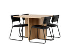 Venture Home Kenth & Leo Matstolar 2-pack Svart + Rektangulära Matbord 100 x 100 Nature