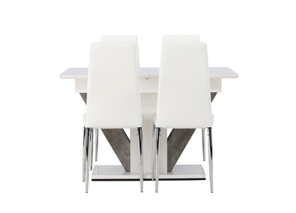 Venture Home Disa & Pastill Rektangulära Matbord 120 x 80 Vit + Matstolar 2-pack Vit
