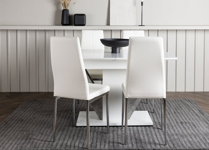 Venture Home Disa & Pastill Rektangulära Matbord 120 x 80 Vit + Matstolar 2-pack Vit