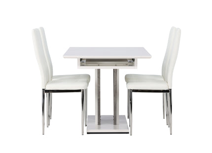 Venture Home Disa & Pastill Rektangulära Matbord 120 x 80 Vit + Matstolar 2-pack Vit
